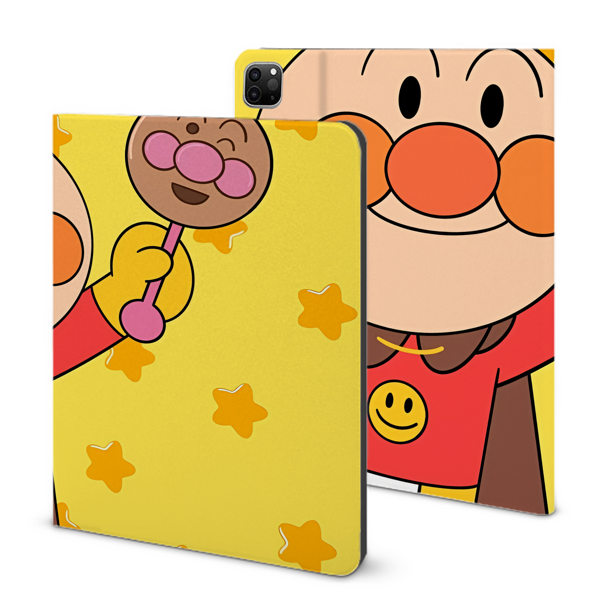 （画像用） アンパンマン Anpanman IPad ケース ブック型 PUレザー TPU 耐衝撃 軽量 薄型 ペン収納なし 全面保護 IPad 各モデル対応
